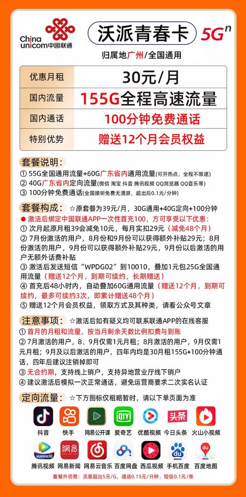 联通青春卡纯流量（联通青春卡套餐）